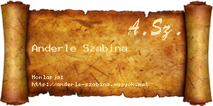 Anderle Szabina névjegykártya